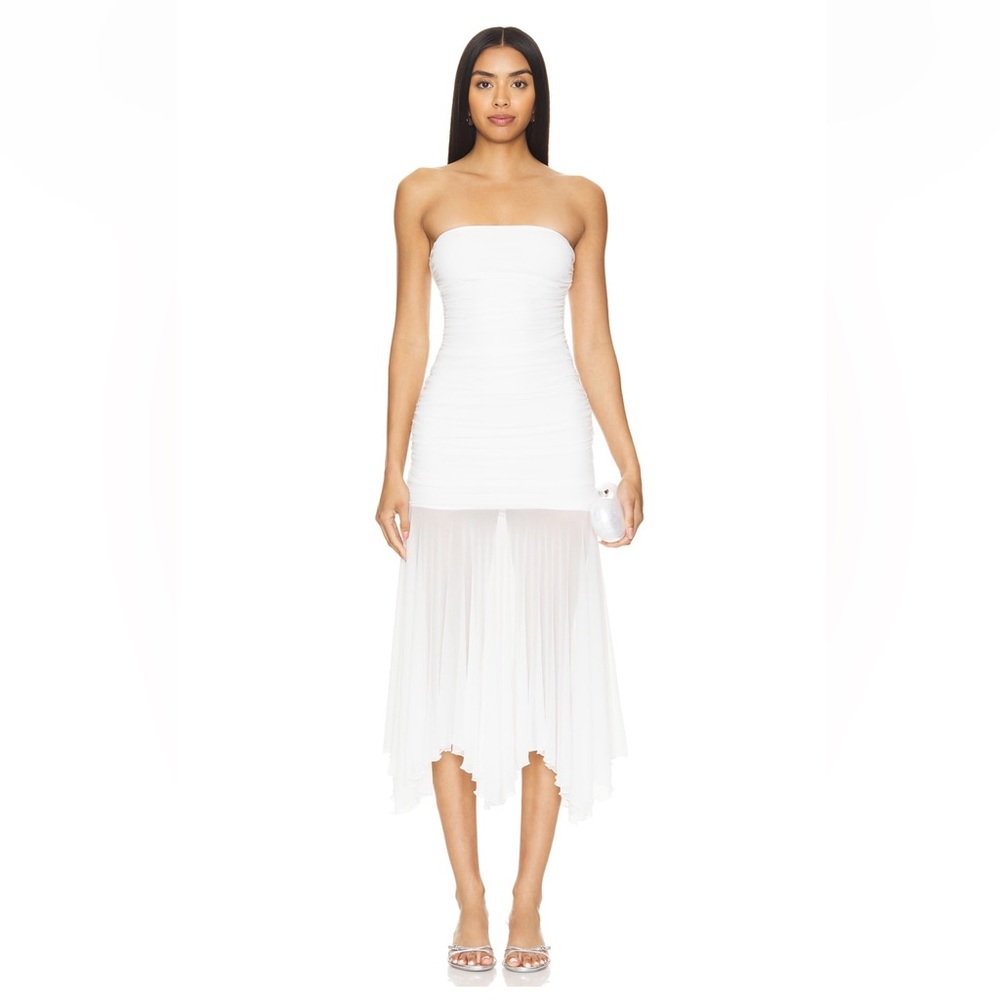 Superdown Amaris Strapless Dress in White
